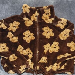 Charming Teddy Bear Patterned Jacket